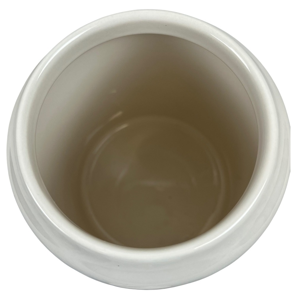 Rae Dunn Egg Hunt Ceramic Canister with Lid and Ribbon White Easter 8 X 4 inches - Picture 6 of 7